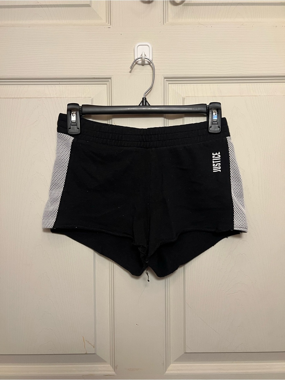 Justice black and white shorts